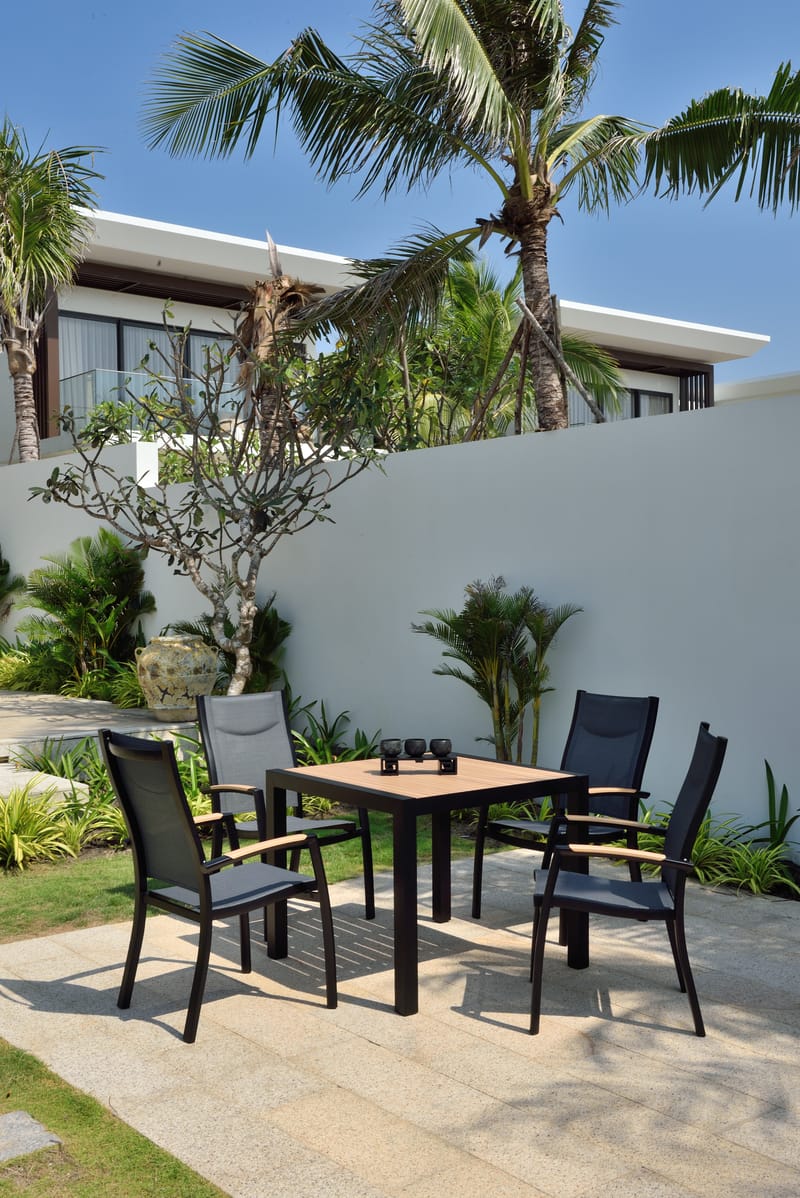 Panama Utebord 90 cm - Tre/Svart - Hagemøbler - Hagebord - Spisebord ute