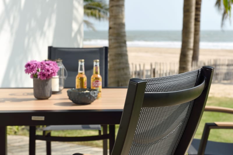 Panama Utebord 90 cm - Tre/Svart - Hagemøbler - Hagebord - Spisebord ute