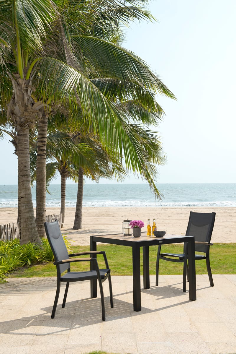 Panama Utebord 90 cm - Tre/Svart - Hagemøbler - Hagebord - Spisebord ute