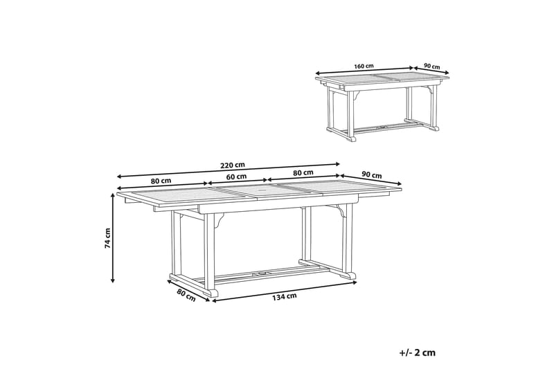 Paolo Spisebord 90x160 cm - Mørkebrun - Hagemøbler - Hagebord - Spisebord ute