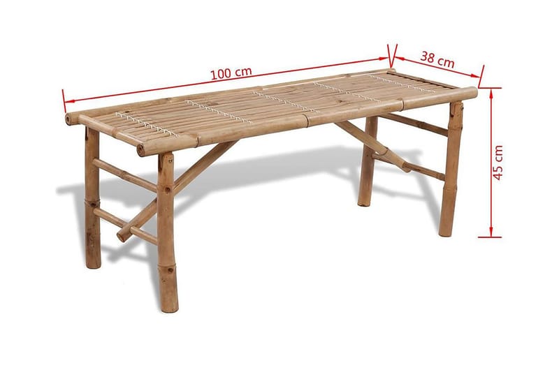 Ølbord med 2 benker 100 cm bambus - Bambus - Hagemøbler - Hagebord - Piknikbord