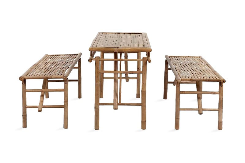 Ølbord med 2 benker 100 cm bambus - Bambus - Piknikbord