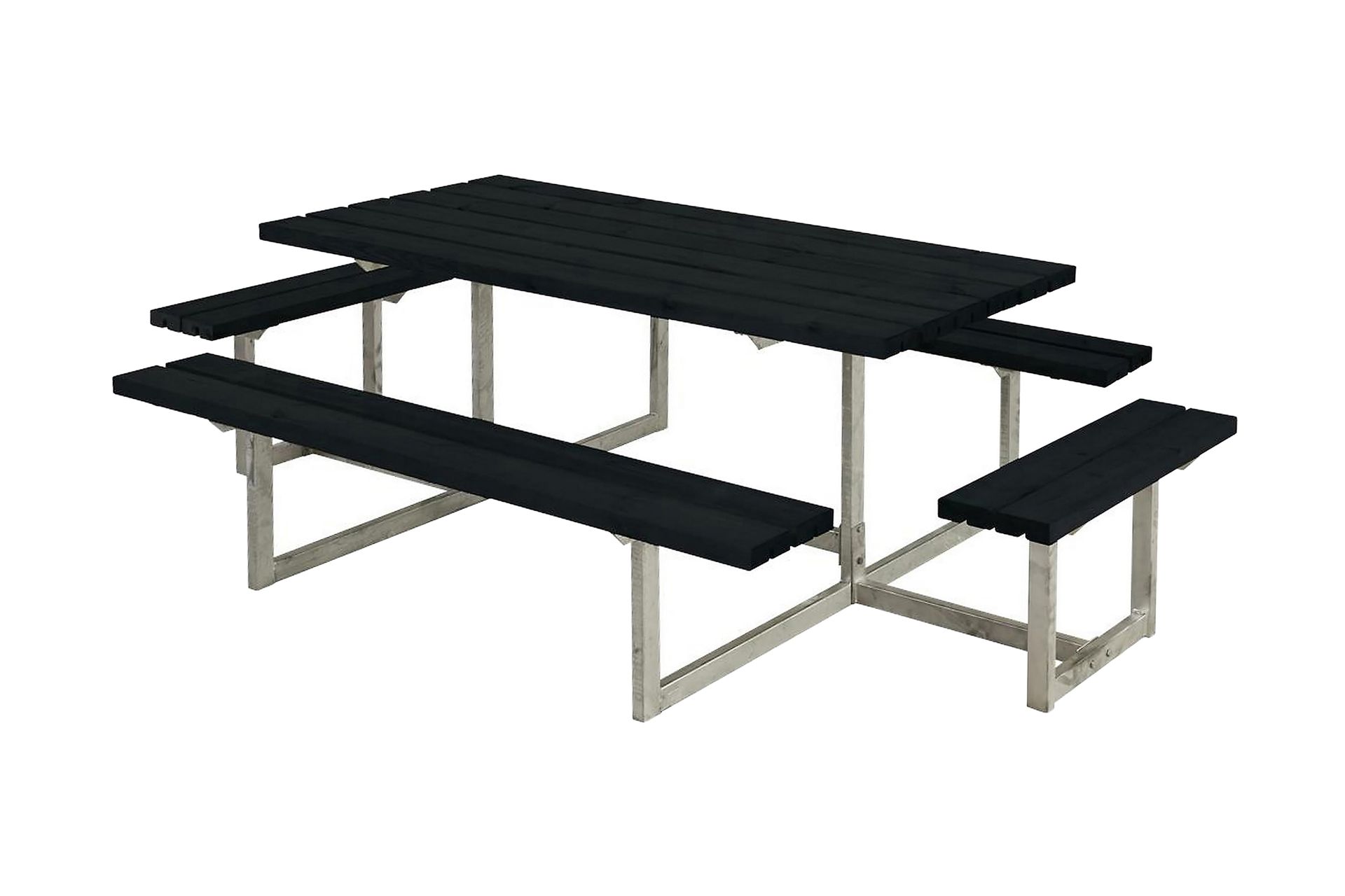 Basic bord- og benkesett komplett med 2 påbygginger - Hagemøbler - Hagebord - Piknikbord