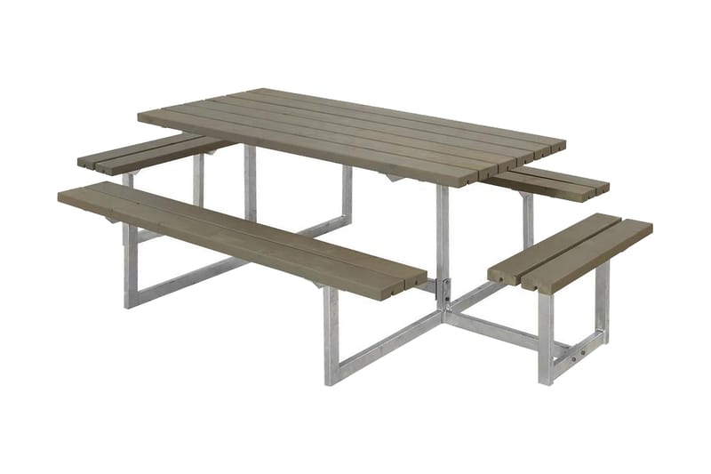 Basic bord- og benkesett komplett med 2 påbygginger - Hagemøbler - Hagebord - Piknikbord