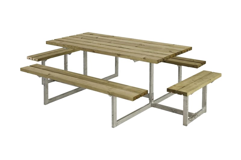 Basic bord- og benkesett komplett med 2 påbygginger - Hagemøbler - Hagebord - Piknikbord