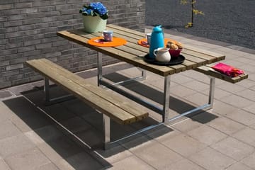Basic bord- og benkesett lengde 177 cm - Hagemøbler - Hagebord - Piknikbord