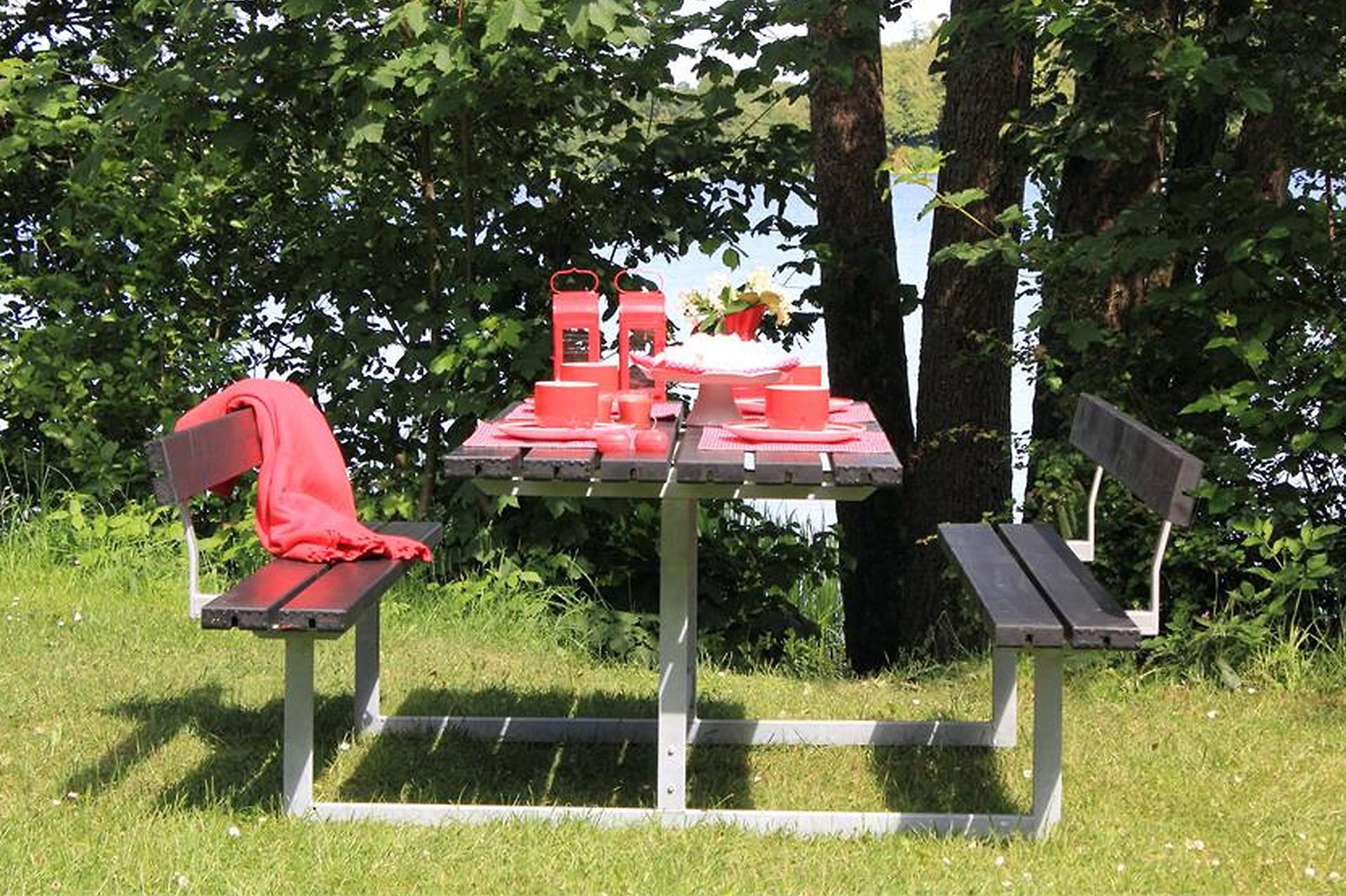 Basic bord- og benkesett med 2 ryggstøtter - Hagemøbler - Hagebord - Piknikbord
