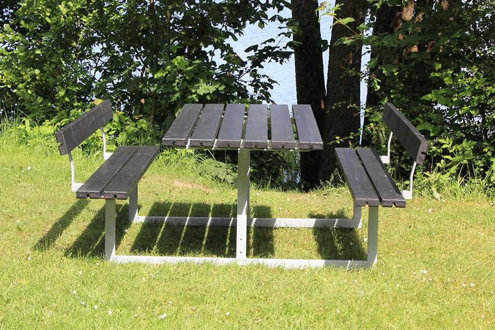 Basic bord- og benkesett med 2 ryggstøtter - Hagemøbler - Hagebord - Piknikbord