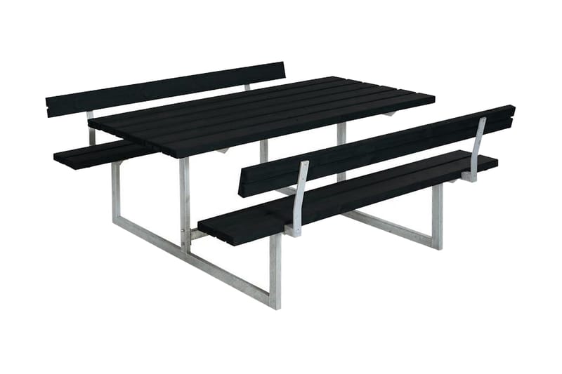 Basic bord- og benkesett med 2 ryggstøtter - Hagemøbler - Hagebord - Piknikbord
