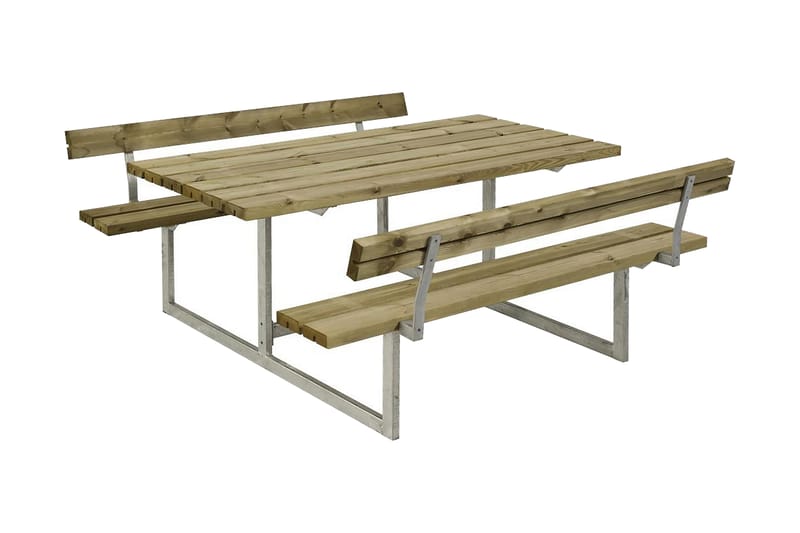 Basic bord- og benkesett med 2 ryggstøtter - Hagemøbler - Hagebord - Piknikbord