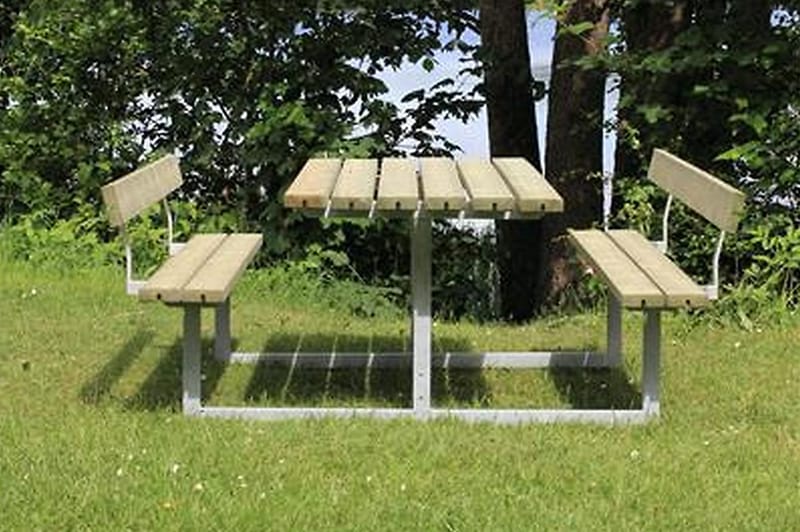 Basic bord- og benkesett med 2 ryggstøtter - Hagemøbler - Hagebord - Piknikbord