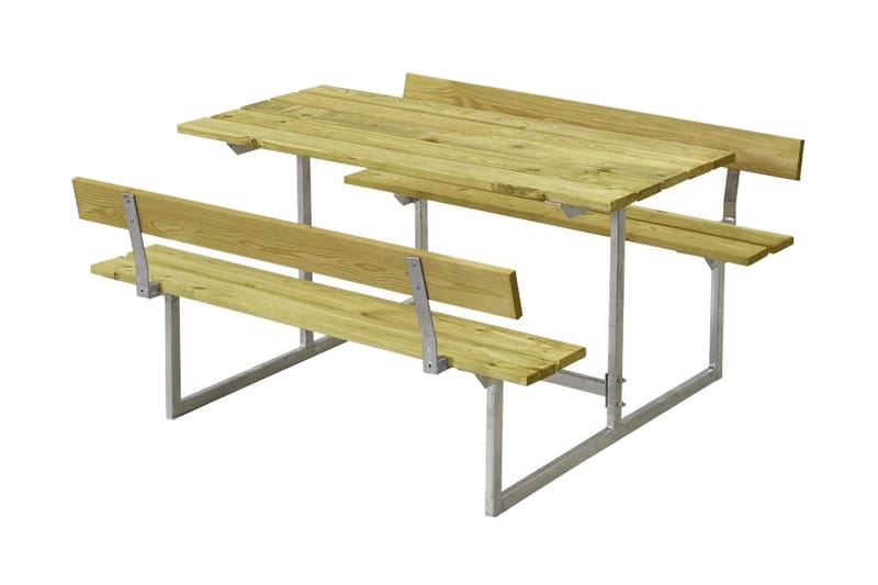Basic bord- og benkesett til barn med 2 ryggstøtter trykkimp - Hagemøbler - Hagebord - Piknikbord