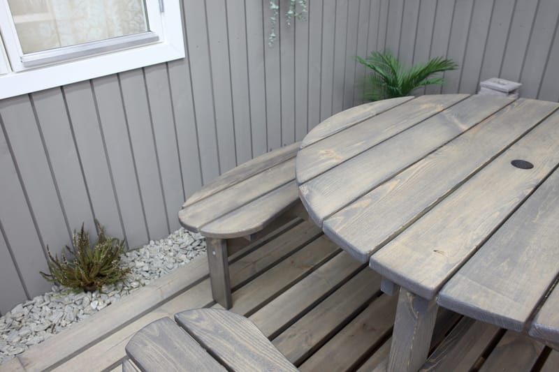 Frankfurt Piknikbord - Brun - Hvit - Hagemøbler - Hagebord - Piknikbord