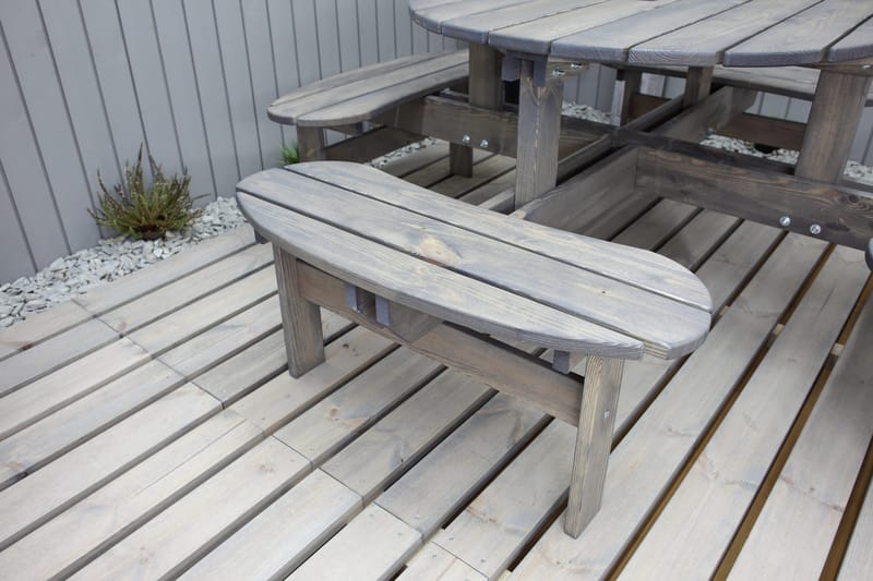 Frankfurt Piknikbord - Brun - Hvit - Hagemøbler - Hagebord - Piknikbord