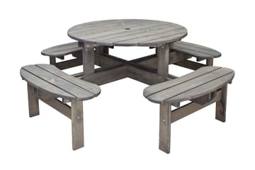 Frankfurt Piknikbord - Brun - Hvit - Hagemøbler - Hagebord - Piknikbord