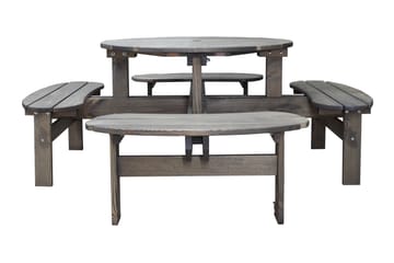 Frankfurt Piknikbord - Brun - Hvit - Hagemøbler - Hagebord - Piknikbord