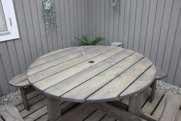 Frankfurt Piknikbord - Brun - Hvit - Hagemøbler - Hagebord - Piknikbord