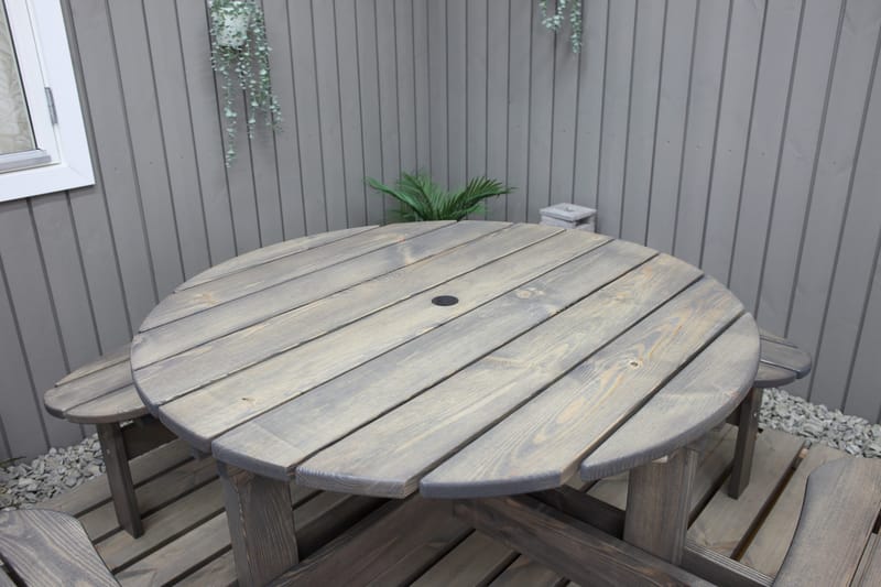 Frankfurt Piknikbord - Brun - Hvit - Hagemøbler - Hagebord - Piknikbord