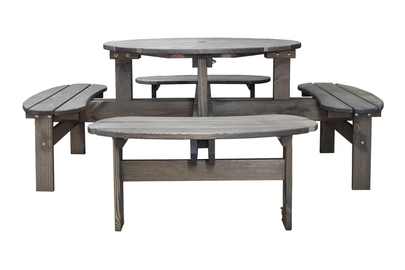 Frankfurt Piknikbord - Brun - Hvit - Hagemøbler - Hagebord - Piknikbord