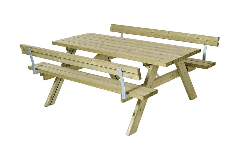 Gudrun Piknikbord med Benk med Ryggstøtte - Tre - Piknikbord
