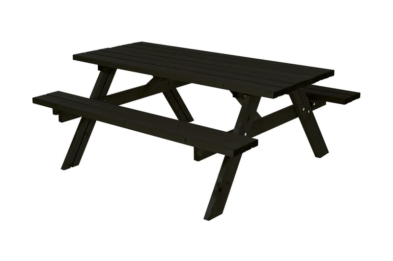 Gudrun Piknikbord med Benk 177 cm - Svart - Piknikbord