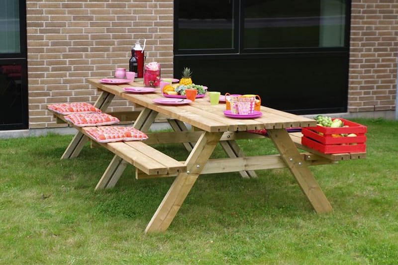 Gudrun Piknikbord med Benk 300 cm - Tre - Hagemøbler - Hagebord - Piknikbord