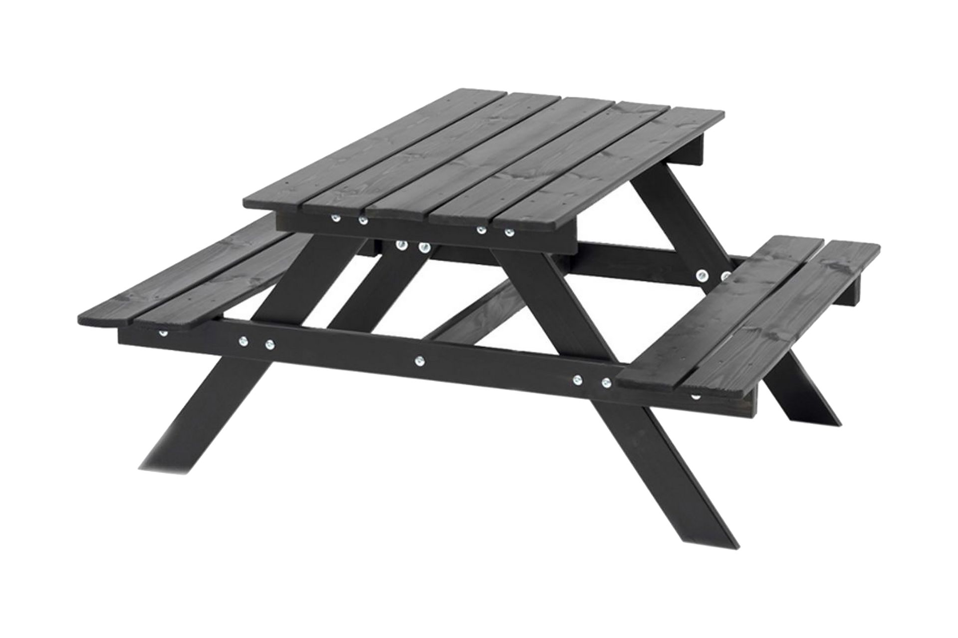 Hillerstorp Picnic Mini Piknikbord 106x90 cm - Furu/Svart - Hagemøbler - Hagebord - Piknikbord