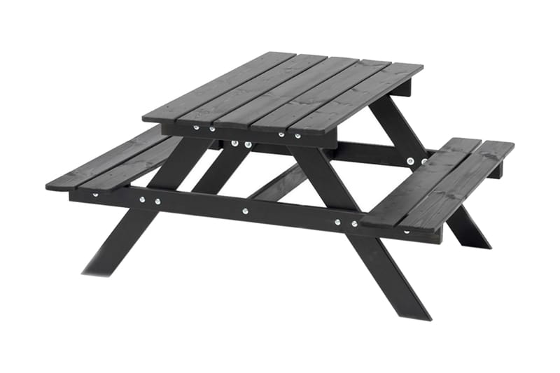 Hillerstorp Picnic Mini Piknikbord 106x90 cm - Furu/Svart - Hagemøbler - Hagebord - Piknikbord