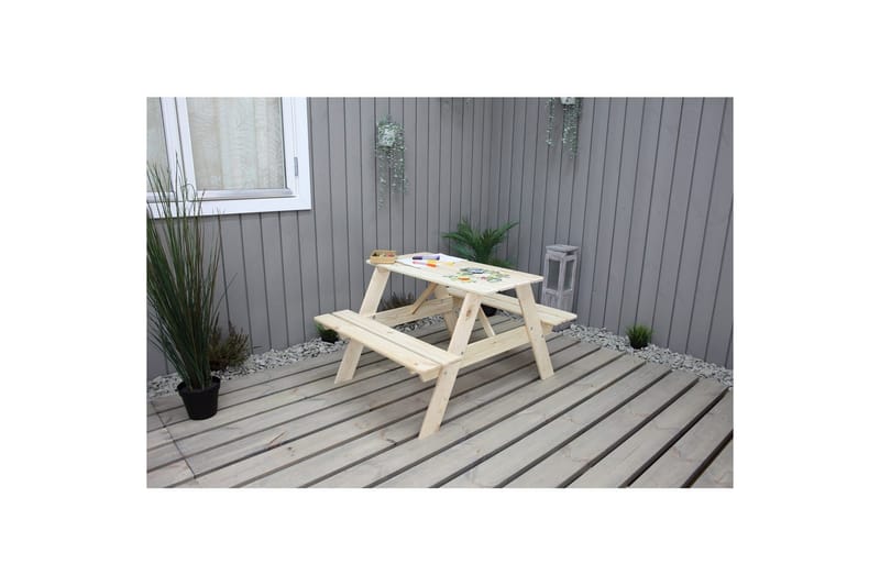Piknikbord Mini Rasta for barn - Naturlig farge - Hagemøbler - Hagebord - Piknikbord