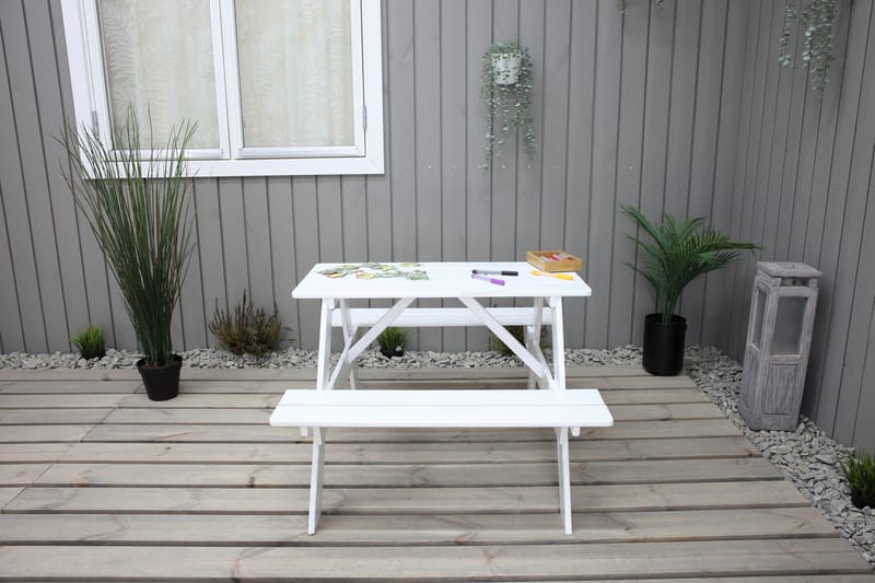 Nancie Mini Piknikbord - Hvit - Hagemøbler - Hagebord - Piknikbord