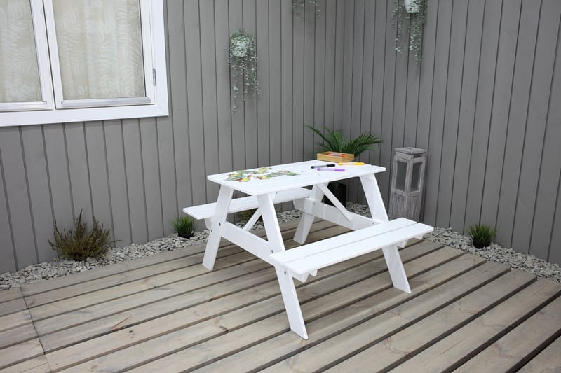 Nancie Mini Piknikbord - Hvit - Hagemøbler - Hagebord - Piknikbord