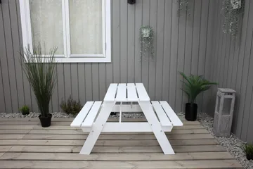 Nancie Mini Piknikbord - Hvit - Hagemøbler - Hagebord - Piknikbord