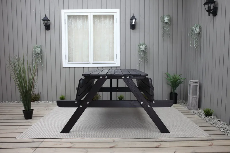 Nancie Piknikbord 158 cm - Kaffesvart - Hagemøbler - Hagebord - Piknikbord
