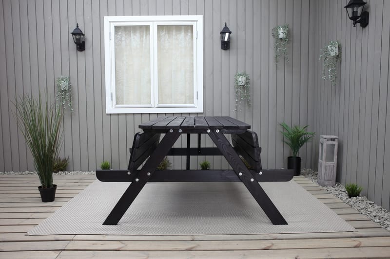 Nancie Piknikbord 158 cm - Kaffesvart - Hagemøbler - Hagebord - Piknikbord