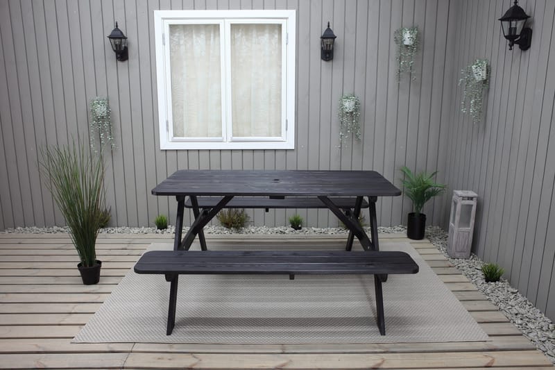 Nancie Piknikbord 158 cm - Kaffesvart - Hagemøbler - Hagebord - Piknikbord