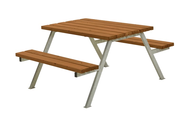 PLUS Alpha Bord/Benksett 118 cm Grunnet Teak - Hagemøbler - Hagebord - Piknikbord