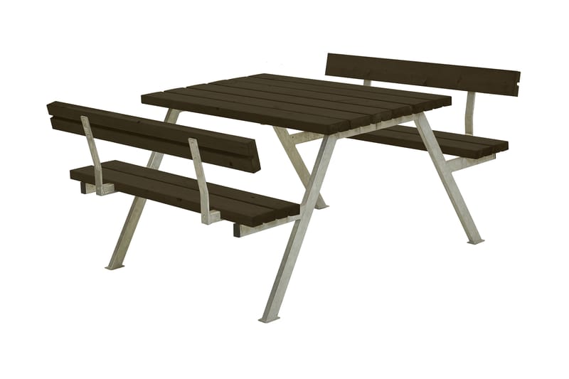 PLUS Alpha Bord/Benksett med 2 Ryggstøtte 118 cm - Hagemøbler - Hagebord - Piknikbord