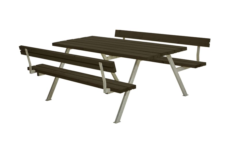 PLUS Alpha Bord/Benksett med 2 Ryggstøtte 177 cm - Hagemøbler - Hagebord - Piknikbord
