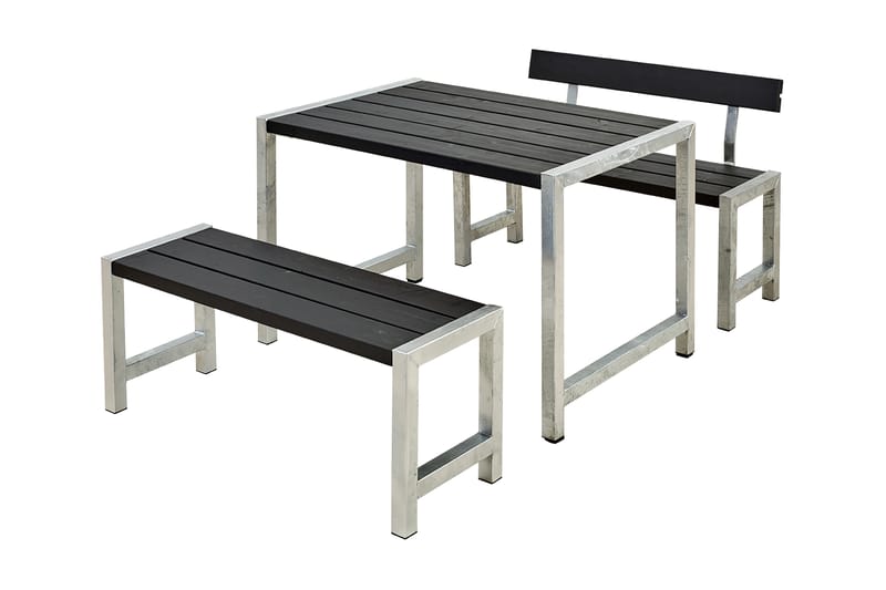 PLUS Cafésett med 1 Ryggstøtte 127 cm - Hagemøbler - Hagebord - Piknikbord