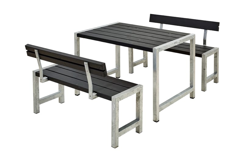 PLUS Cafésett med 2 Ryggstøtte 127 cm - Hagemøbler - Hagebord - Piknikbord