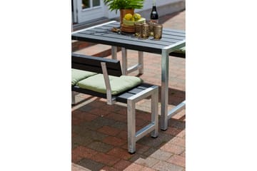 PLUS Cafésett med 2 Ryggstøtte 127 cm - Hagemøbler - Hagebord - Piknikbord