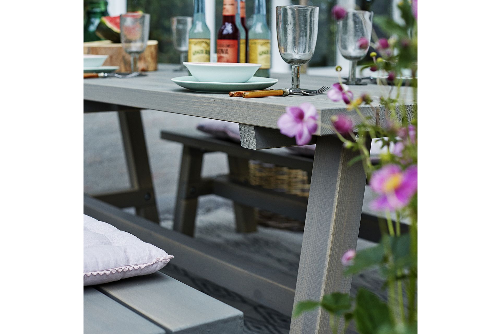 PLUS Country Plankesett 177 cm Bord og 2 Benker, - Hagemøbler - Hagebord - Piknikbord