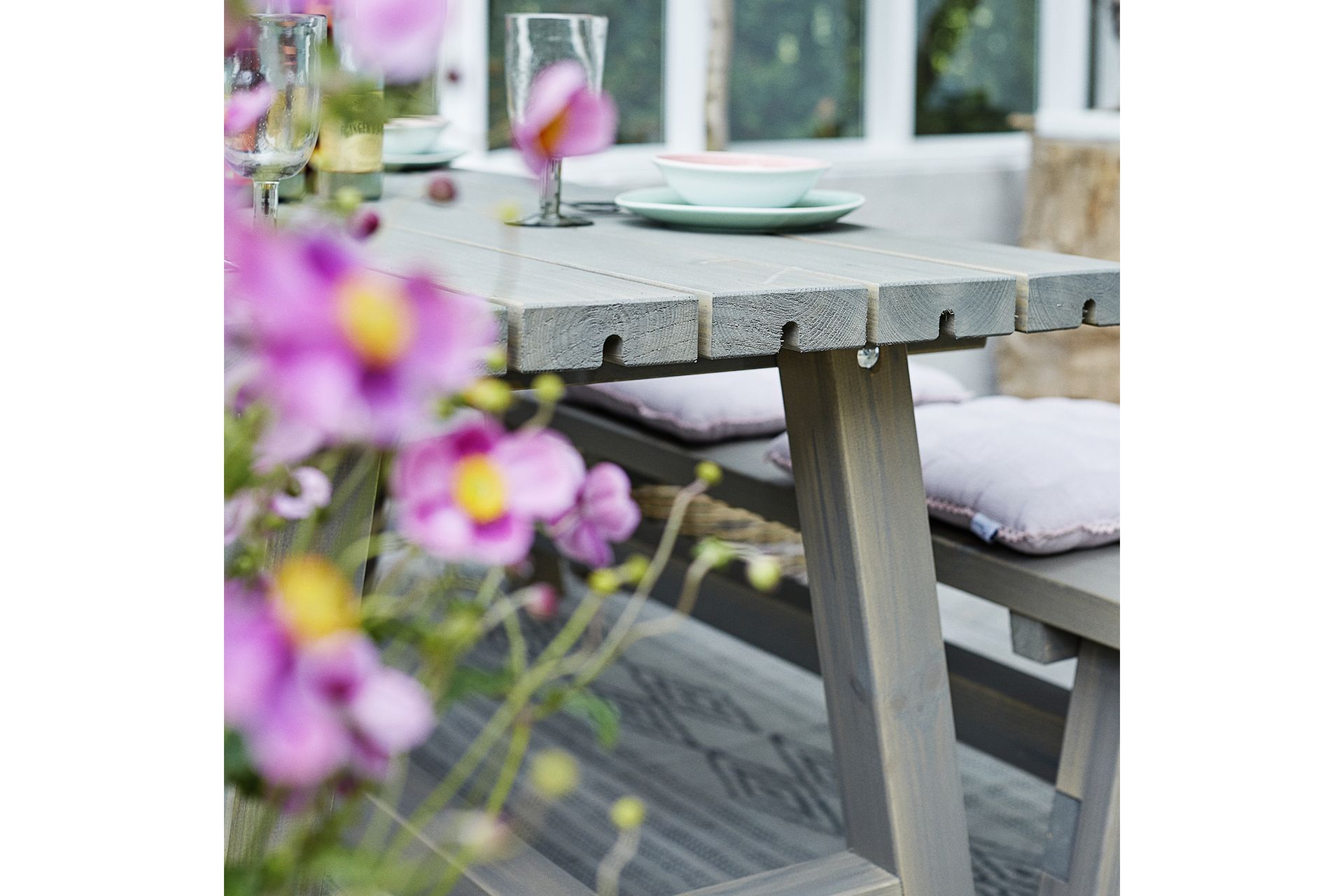 PLUS Country Plankesett 177 cm Bord og 2 Benker, - Hagemøbler - Hagebord - Piknikbord