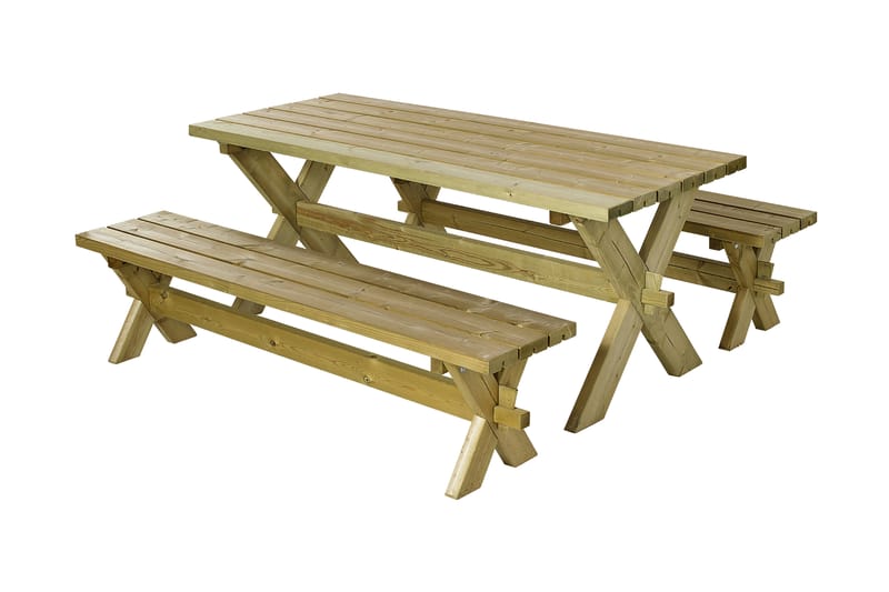 PLUS Nostalgi Bord/Benksett 177 cm Bord og 2 Benker - Hagemøbler - Hagebord - Piknikbord