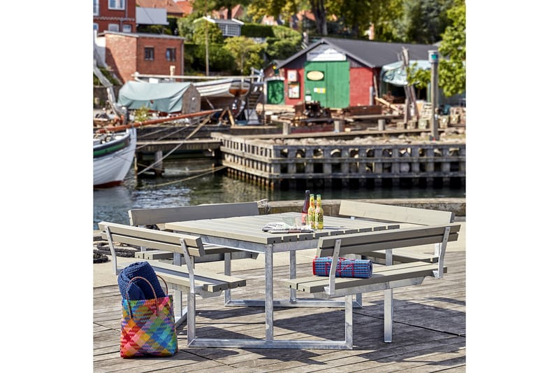 PLUS Twist Benkesett med 4 Ryggstøtter 227 cm - Hagemøbler - Hagebord - Piknikbord