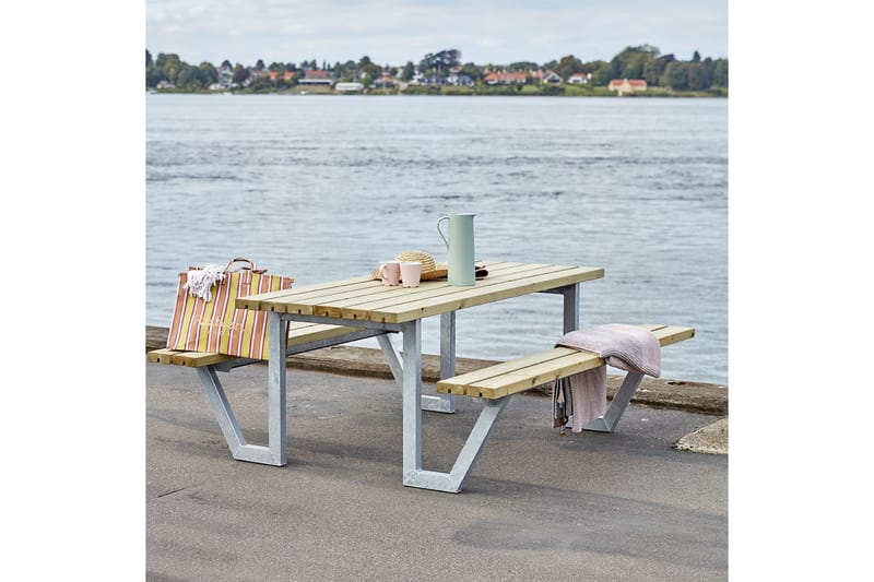 PLUS Wega Bord/Benksett 177 cm Trykkimpregnert - Hagemøbler - Hagebord - Piknikbord
