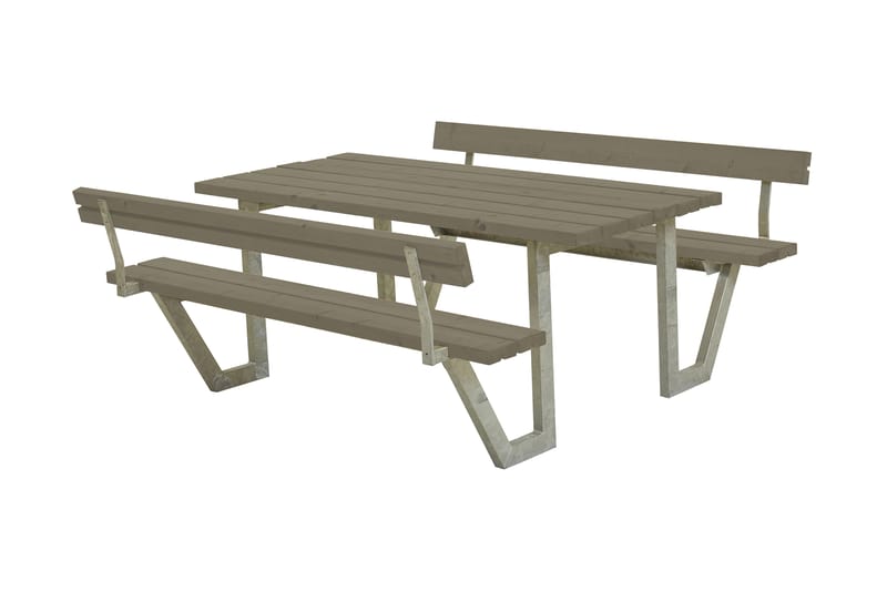 PLUS Wega Bord/Benksett med 2 Ryggstøtte 177 cm - Hagemøbler - Hagebord - Piknikbord