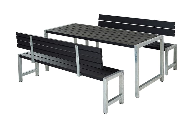 PLUS Plankesett med 2 Ryggstøtte 186 cm - Hagemøbler - Hagebord - Piknikbord