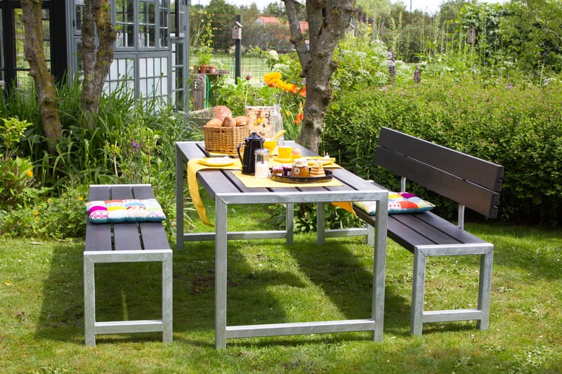 PLUS Plankesett med 1 Ryggstøtte 186 cm - Hagemøbler - Hagebord - Piknikbord
