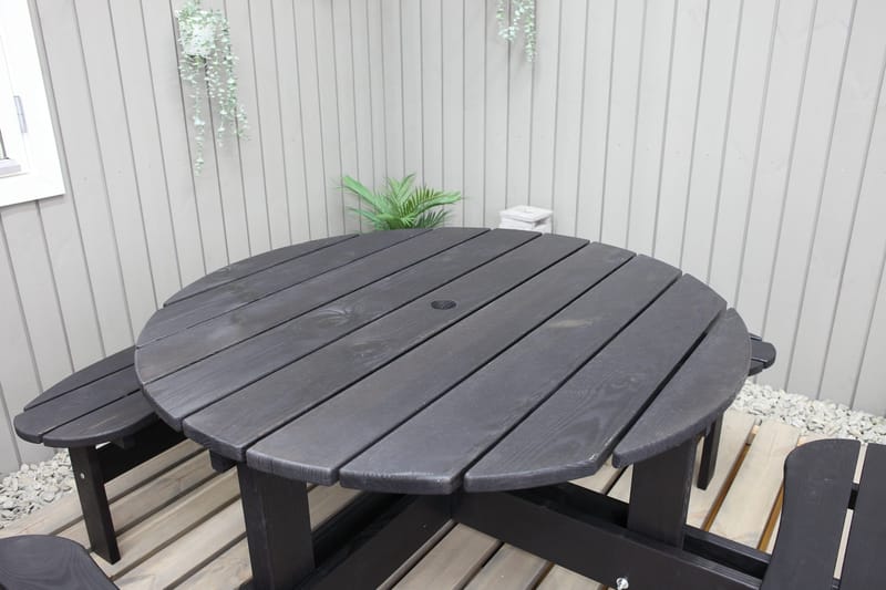 Rogolo Piknikbord 199 cm - Kaffesvart - Hagemøbler - Hagebord - Piknikbord